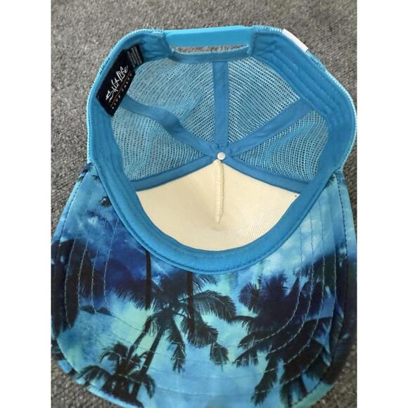 Salt Life Trucker Hat Live Salty Palm Tree Beach Ocean Blue Mesh Snapback Cap OS - Picture 3 of 7
